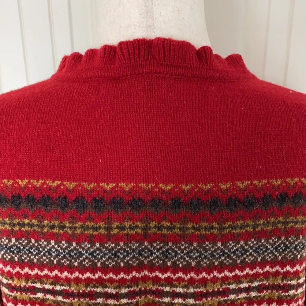 Eddie Bauer Winter Cardigan with Ruffled Neck and Placket—L - Picture 4 of 8